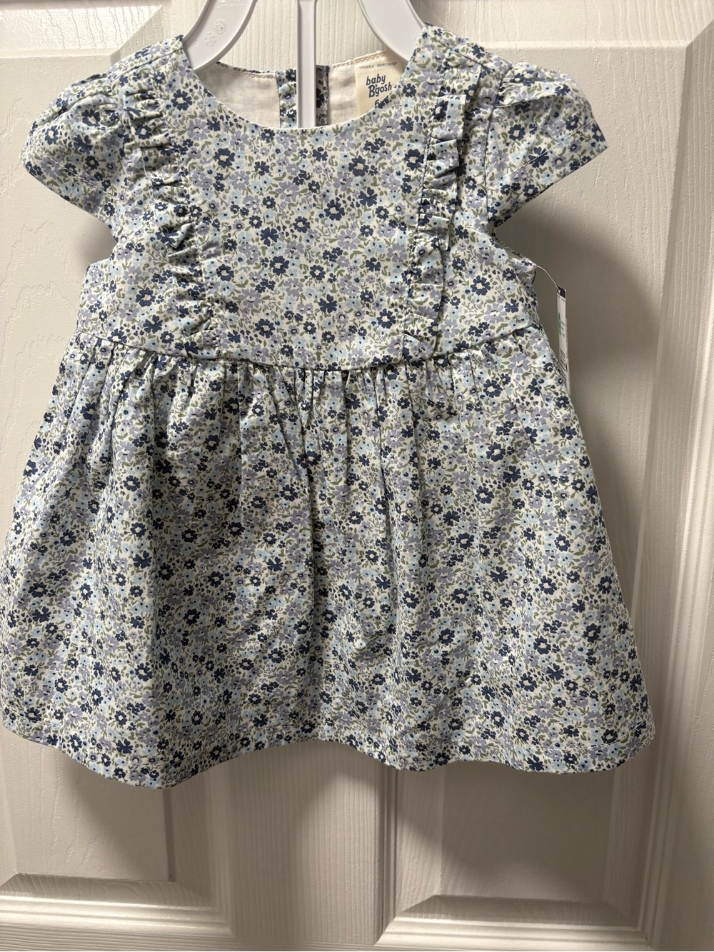 baby Basics Blue Floral Ruffle-Trim Casual Dress for Girls